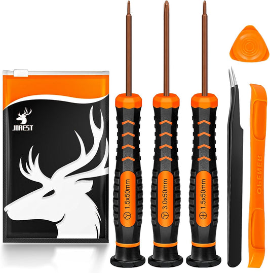 JOREST Screwdriver Kit for Switch. 6Pcs Repair Set with Triwing Y00.Y1.Phillips PH000. Tweezers. Crowbar. Triangle Pry. for Switch Lite. Joycon Controller. Wii. Gameboy Advance SP. Gamecube