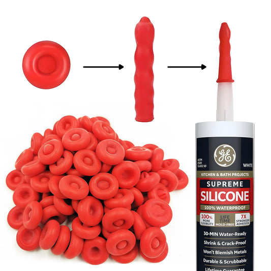 GEMLORD 40 Pcs Caulk Saver Caulking Tube Sealing Caps. Caulk Saver Cap for Sealing and Preserving Open Caulking Tube. Red