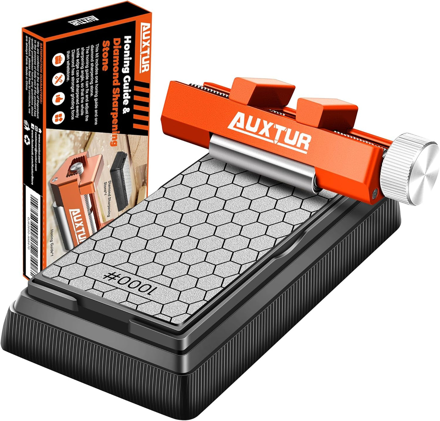 Sharpening Stone with Honing Guide Tool Set for Woodworking.Flattening Stone.Complete Sharpening System Woodworking Tools for Chisel Sharpening and Plane Restoration(guide+stone)