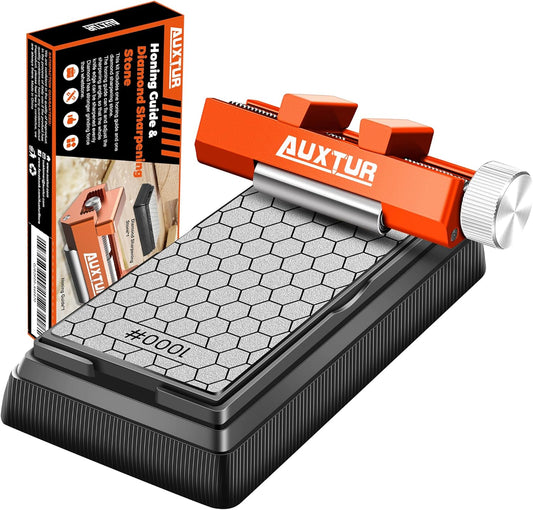 Sharpening Stone with Honing Guide Tool Set for Woodworking.Flattening Stone.Complete Sharpening System Woodworking Tools for Chisel Sharpening and Plane Restoration(guide+stone)